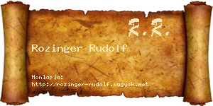 Rozinger Rudolf névjegykártya